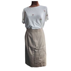 Chateau beige shimmer satin pencil skirt sz 4